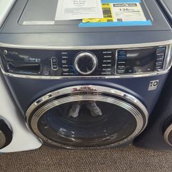 Profile 5.3 cu. ft. Smart Front Load Washer in Sapphire Blue wlOdorBlock UltraFresh Vent System, Microban Tier 2 EStar
