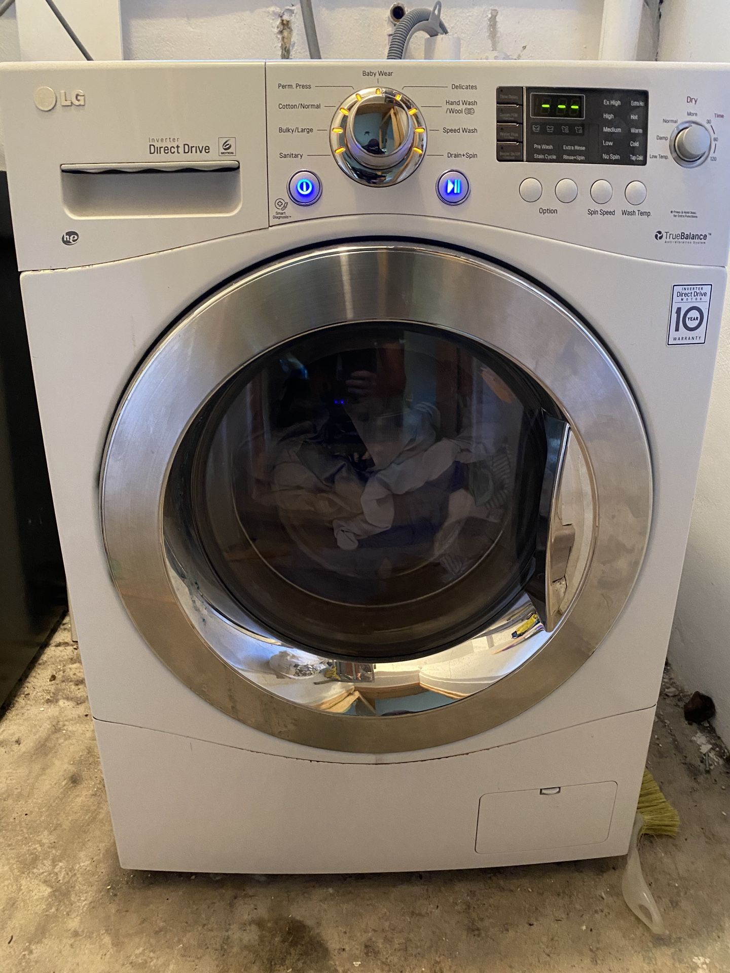 LG White Compact AllinOne Front Load Washer and Electric Ventless