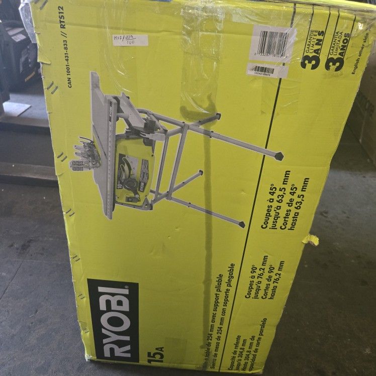 RYOBl 15 Amp 10 in. Compact Portable Corded Jobsite Table Saw with Stand #4557