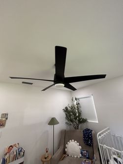 52” Black Ceiling Fans With Light (4x)