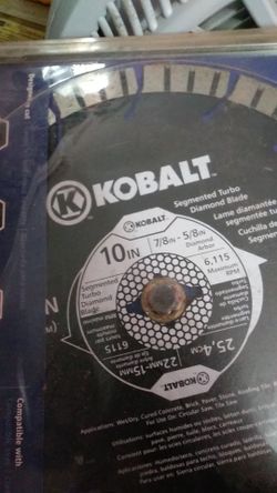Kobalt 10-inch segmented turbo Diamond blade