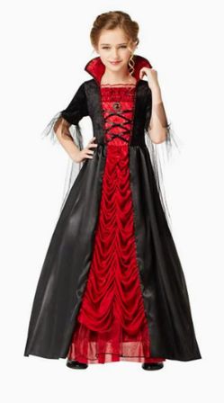 Kids Long Victorian Vampiress Costume (Small 4-6)