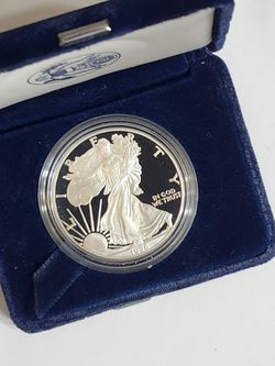 1996 Proof 1 oz Silver Eagle with Box & Papers