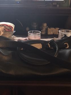 Black leather MK purse
