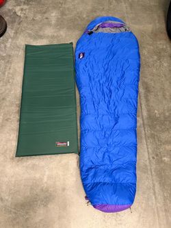 North Face goose down sleeping bag + sleep pad