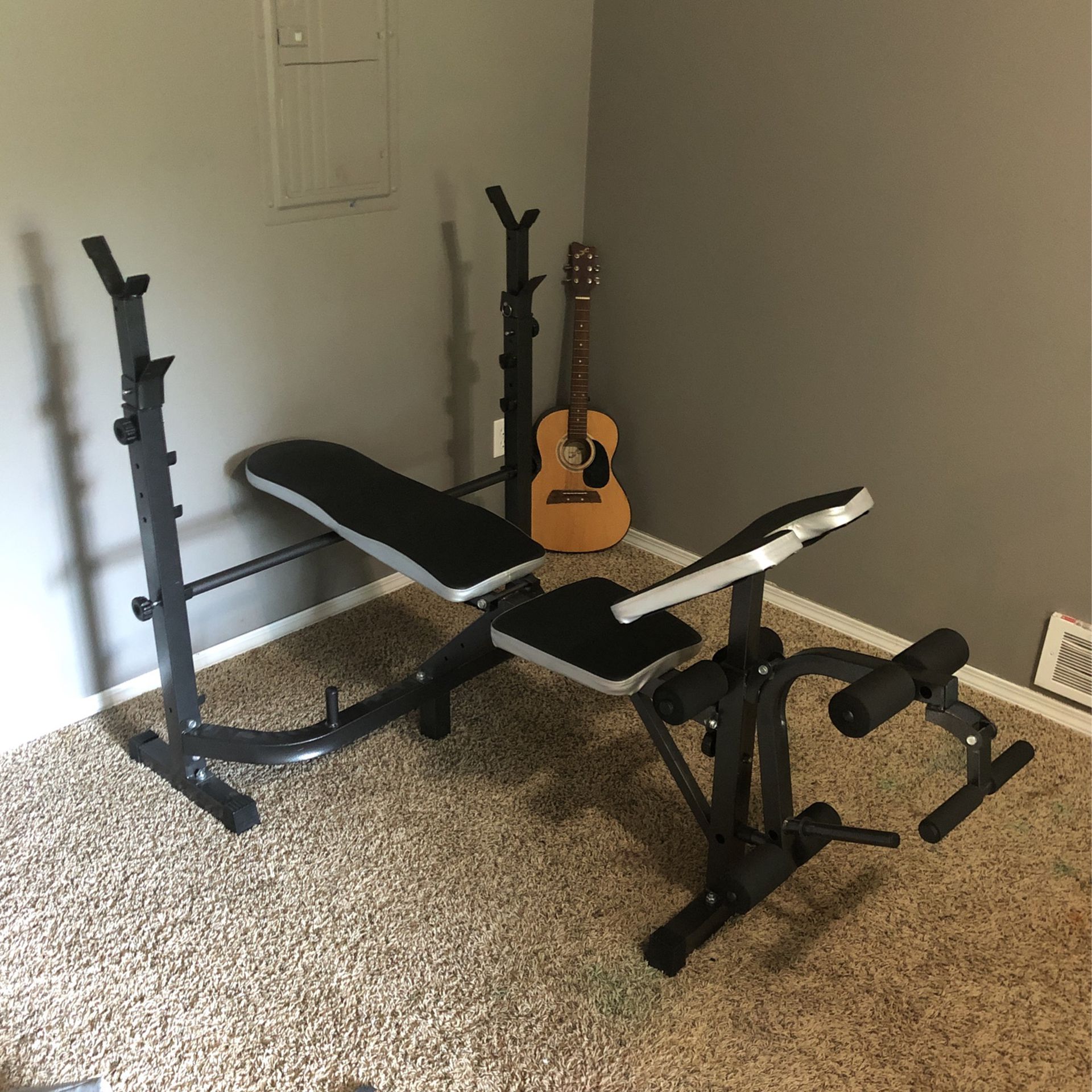 Bench press set w/ leg extension (no weight or bar included)
