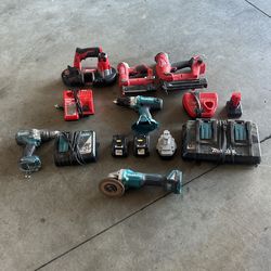 Cordless Milwaukee And Makita Power Tools