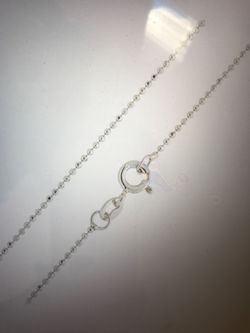 Silver diamond cut rhodium bead chain 1.0mm