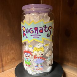 Customized Glass Can With The Rugrats