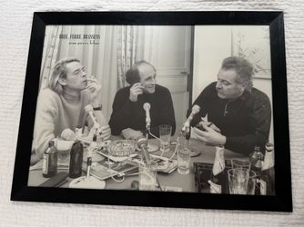 Framed poster Brel, Ferré, Brassens