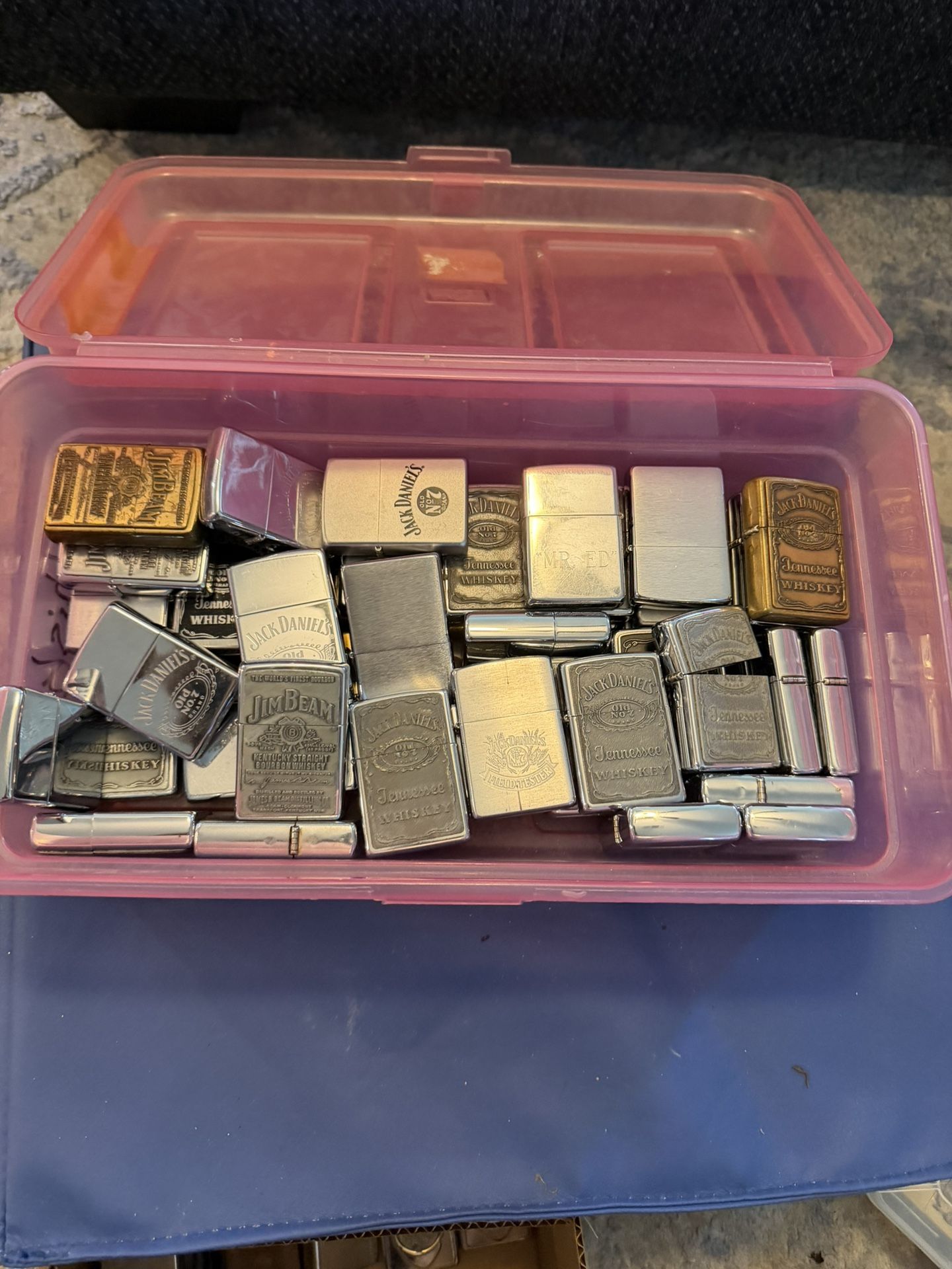 Zippos. Jack Daniel’s And Jim Beam