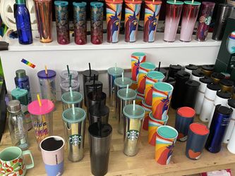 Starbucks cups! Starbucks Tumblr’s, mugs, reusable hot cups, cold cups, ceramic, plastic, metal with straws all brand new