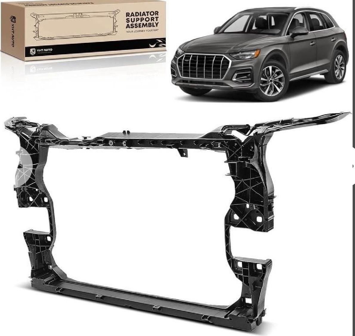 YHTAUTO Radiator Support Bracket Compatible with Audi Q5 2018-2023, 2020-2023 Q5 PHEV, PP Radiator Support Frame, Radiator Core Support Assembly