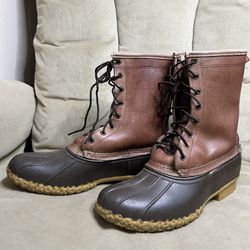 LL Bean Signature Maine Shearling  Duck Boot •Women 11•Brown Snow boots