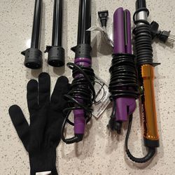 2 Curling Irons And 1 Hair Straightener 