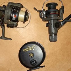 Vintage Lot Of 3 Quality Fully Functional Fishing Reels