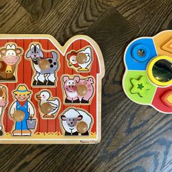 Wooden puzzle set for infant / toddler (Hape, Melissa & Doug)