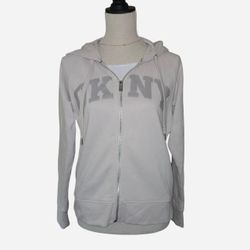 DKNY Sport Light Beige Cream Zip Up Hoodie