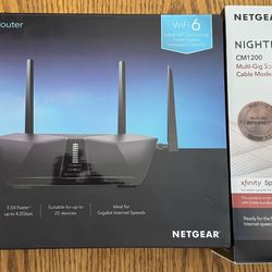 Netgear Nighthawk Modem and Router
