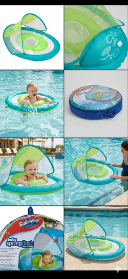 SwimWays Baby Spring Float with Sun Canopy - 9-24 Months - Great Condition!