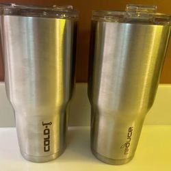 Two New Stainless Steel Insulated Travel Mugs