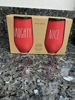 Rae Dunn Naughty & Nice Wine Glasses