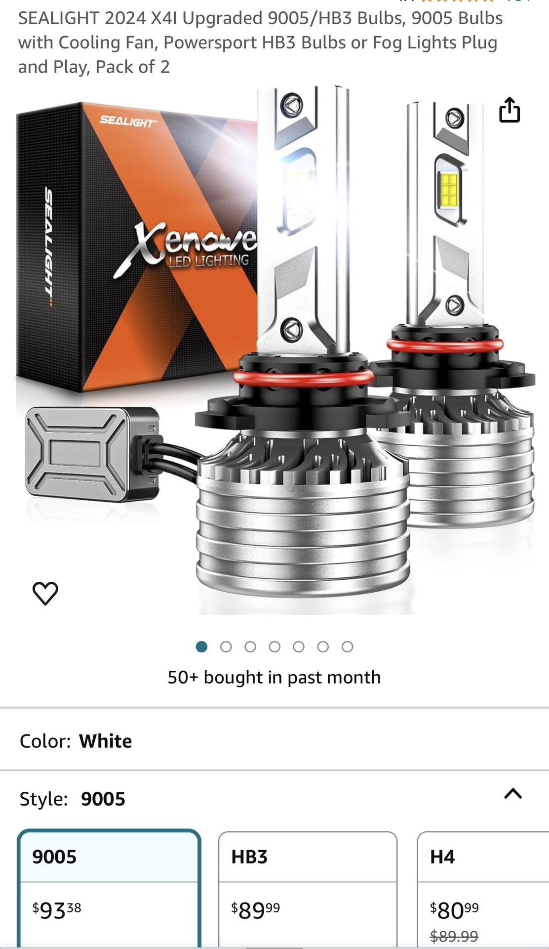 SEALIGHT 9005/HB3 Bulbs Lights