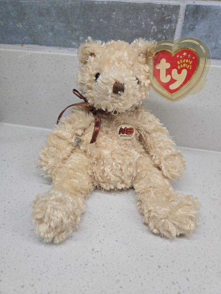 Herschel the Teddy Bear 2002 Ty The Beanie Baby Collection Plush Toy w/ Tag & Tag Cover