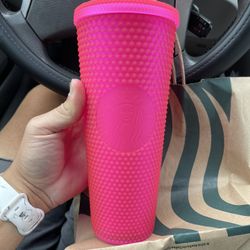 Starbucks Studded Neon Pink Tumbler 