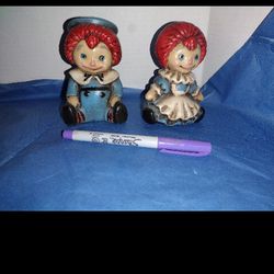 Vintage Vintage raggedy Ann and Andy ceramic dolls