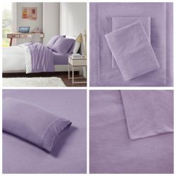 Intelligent Design Cotton Blend Jersey Knit Bed Sheet Set Wrinkle Resistant, Soft Sheets with 14" Deep Pocket, All Season, Cozy Bedding-Set, Matching 