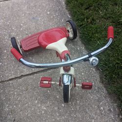 Red And Cream Metal Tricycle 