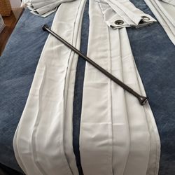 Two 52x80 Soft Door Panel Curtain w/Rod