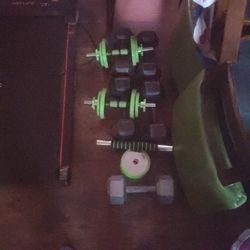 Set Of 7 Dumbells And More. 