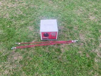 12” Square 1/4” Male Pipe Thread Chimney Cleaning Brush & 3 4’ Red Fiberglass Chimney Brush Rods