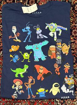 DISNEY PIXAR GRAPHIC T-SHIRT NAVY BLUE ADULT XXL