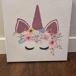 Unicorn Girls Bedroom Wall Canvas Picture 