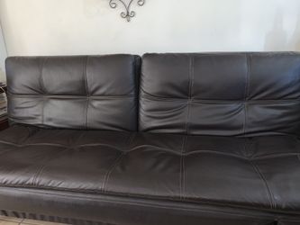 Leather Couch & Foot Recliner