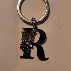 Flower Initial Keychain 