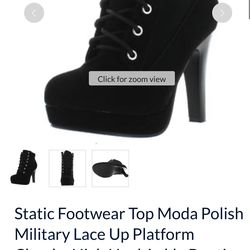 Camel Top Moda Polish Military Lace Up Platform Chunky High Heel Ankle Booties