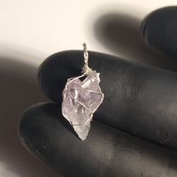 Natural Amethyst Crystal Pendant (925)