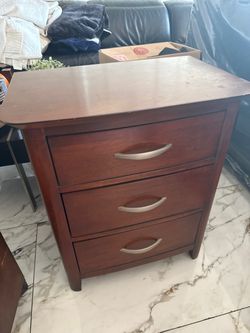 Cherry Wood 3-Drawer Nightstand / Small Dresser