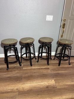 Industrial Adjustable Swivel Bar Stools ($15 each or All for $50 )