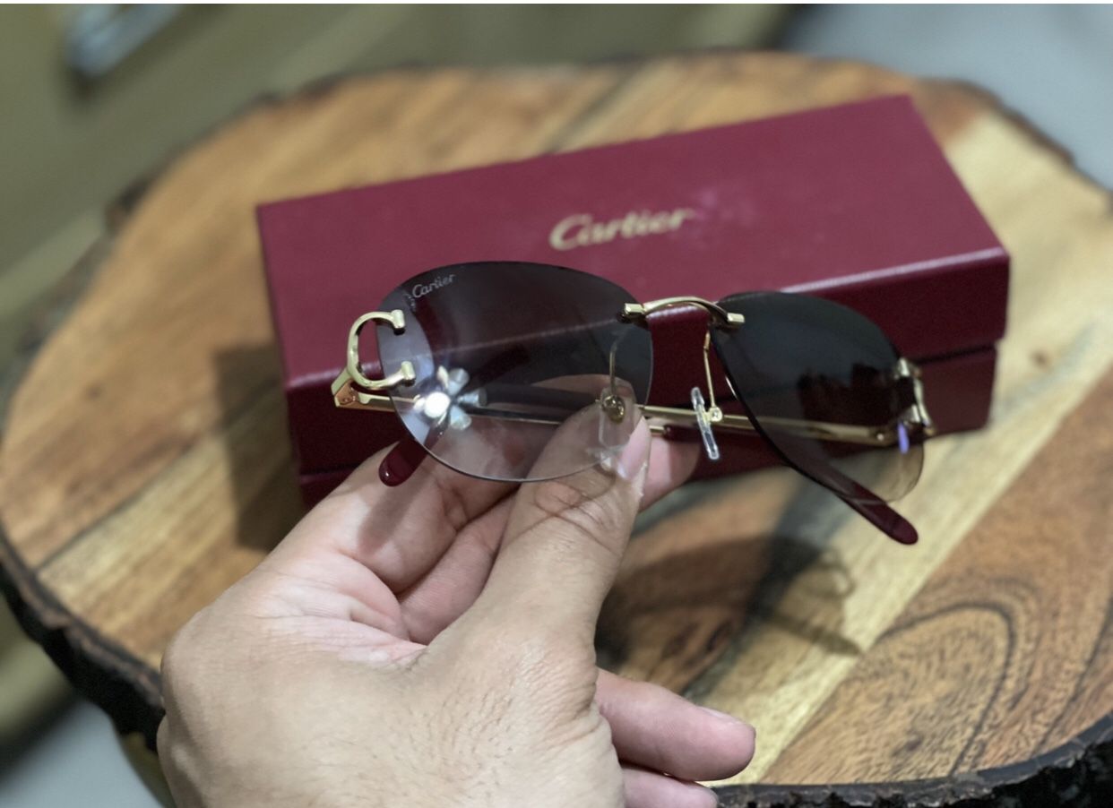 Cartier Glasses - Brown / Gold