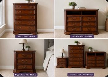 3-piece traditional bedroom set from Coaster Fine Furniture (Foxhill Collection).