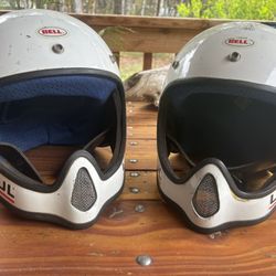 Vintage Bell Moto 4 Full Face Helmets Size Medium & Extra Large UHAUL Rental Adult