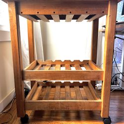 Wood Kitchen Island / Butcher Block Cart on Wheels – Solid Wood