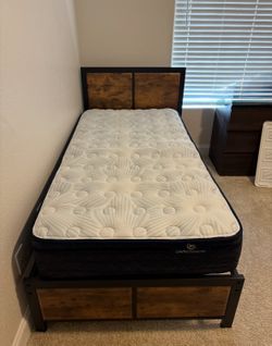 Wayfair Twin bed frame and Serra mattress