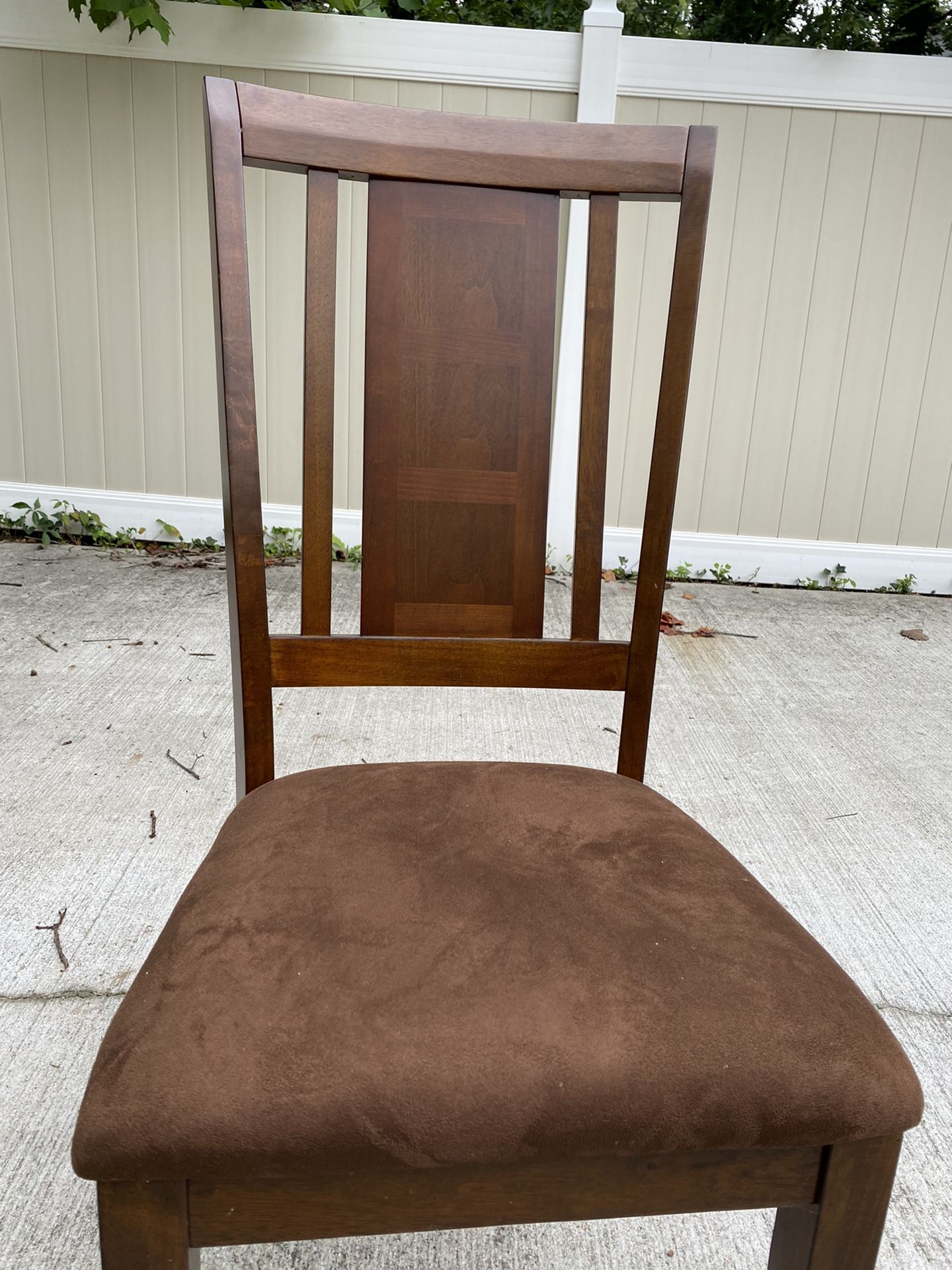 4 VCF Maple Wood With Brown Suede Dining room chairs FOR SALE