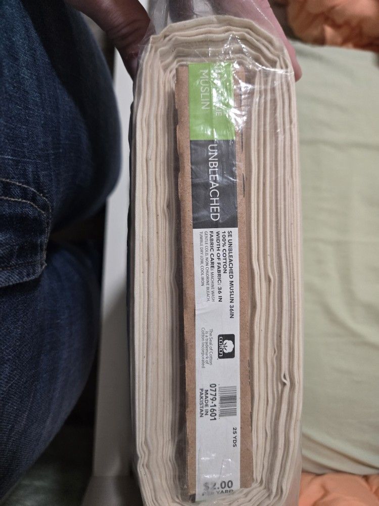 25 Yds Unopened Unbleached Muslin